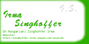 irma singhoffer business card